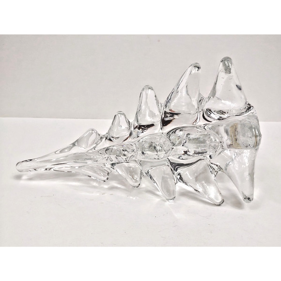 Vintage Two’s Company Hand Blown Art Glass Clear 8" Christmas Tree Art Glass - Picture 5 of 8